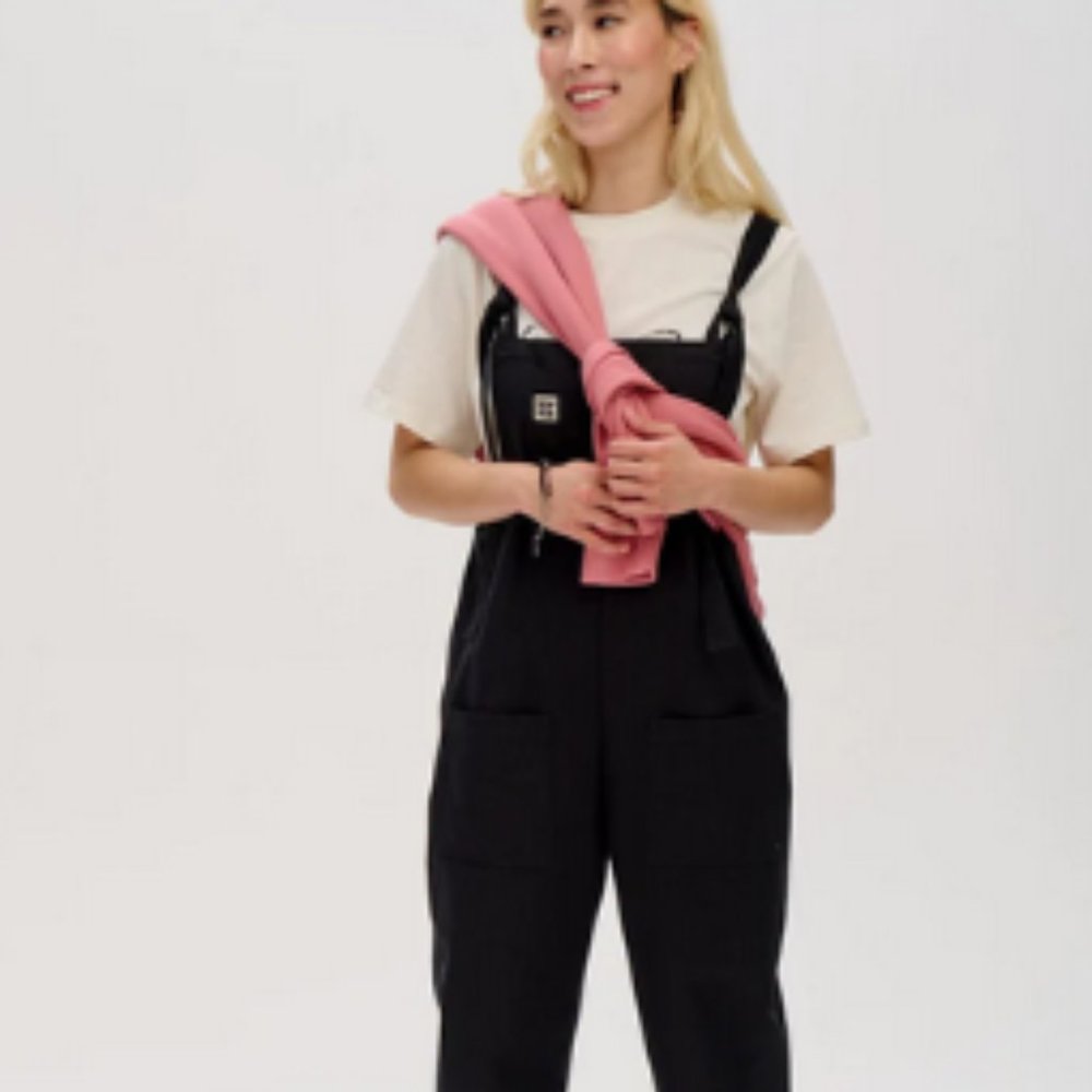 Lucy & Yak Original Dungaree in Black - UK 12 US 8 - Cotton Overalls Jumpsuit